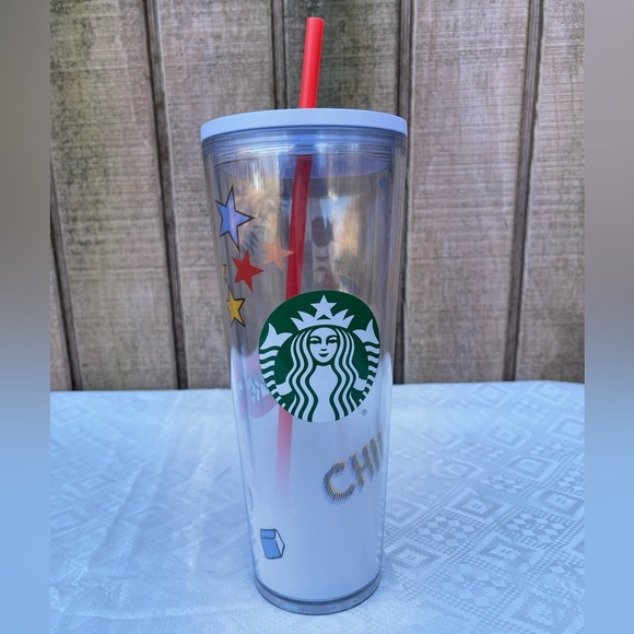 STARBUCKS Reusable Cold Cup w/ Lid and Straw - Picture 1 of 7